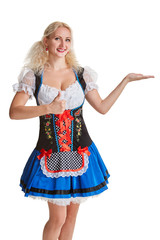 Wall Mural - Beautiful young blond girl of oktoberfest beer stein