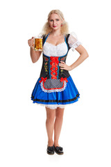 Wall Mural - Beautiful young blond girl of oktoberfest beer stein