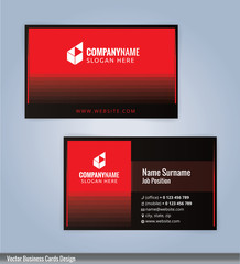 black and red modern business card template, illustration vector 10