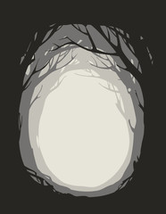 frame of trees with bare branches, vector illustration