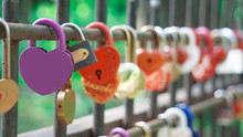 Multicolored Granary Locks, The Red Castle In The Form Of Heart