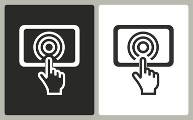 Sticker - Digital interaction - vector icon.