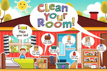Kids Cleaning Room Chores Infographic