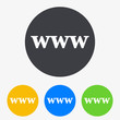 © teracreonte - Icono plano texto www en circulo varios colores