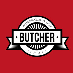 Sticker - Butcher shop logo vintage vector