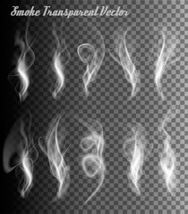 Aufkleber - Set of transparent clouds and smoke. Vector.