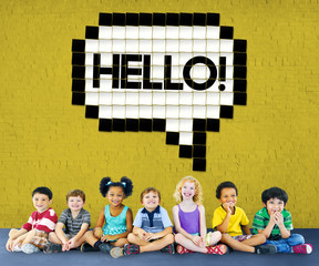 Canvas Print - Hello Speech Bubble Technology Graphic Concept