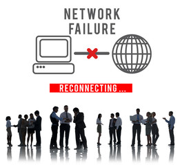 Wall Mural - network failed fiasco stop loss inability system concept