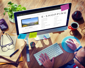 Wall Mural - e-shopping online internet website concept