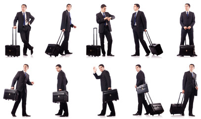 Wall Mural - Young businessman during business trip