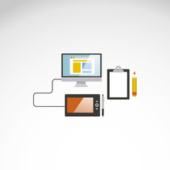 Wall Mural - social media icons in flat design