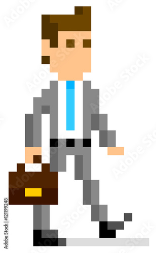 ピクセルイラスト 歩くビジネスマン Buy This Stock Vector And ピクセルイラスト 歩くビジネスマン Buy This Stock Vector And
