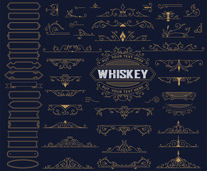 Wall Mural - kit of elements for invitations, banners, posters, placards, bad