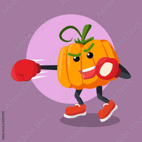 pumpkin man boxing illustration design Stock Vector Adobe Stock
