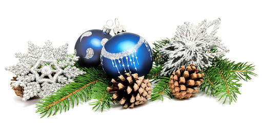 Christmas decoration balls with fir cones