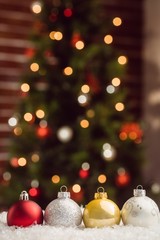 Aufkleber - Composite image of Christmas bauble lined up 