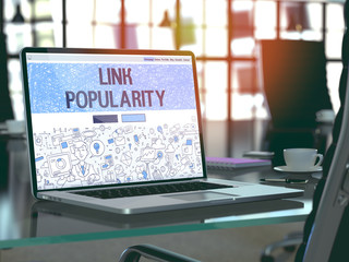Wall Mural - link popularity - concept on laptop screen. 3d.