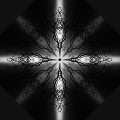 Fototapete - Beautiful ornamental mandala with tree pattern, symbol of life.