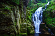 Kamienczyk Waterfall in Karkonosze National Park in Poland Sudety Mountains near Szklarska Poreba town.