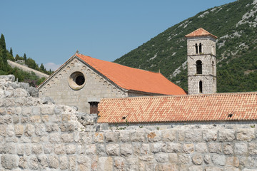 Ston,walls of white stones, Peljesac peninsula, Croatia, Europe