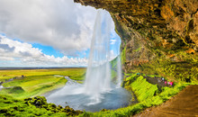 At the back of Seljalandsfoss waterfall - Iceland
