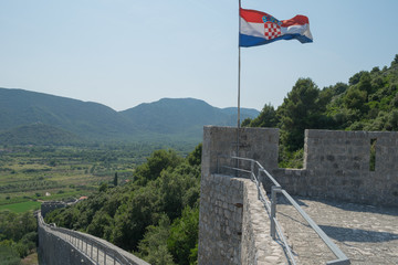 Ston,walls of white stone,Peljesac peninsula, Croatia,Europe