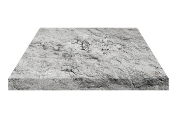 Poster - square stone plate isolated on white