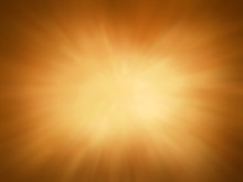 Gold Background With Sunburst Design, Rays Or Beams Of Light Streaming From Heaven Illustration, Gold Radial Blur