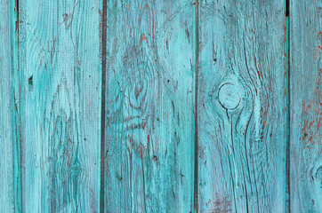 Wall Mural - Turquoise wood planks