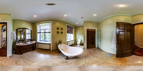 Home interior in panoramic 360 degree view