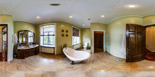 Poster Home interior in panoramic 360 degree view