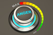 min level of anger concept, 3D rendering