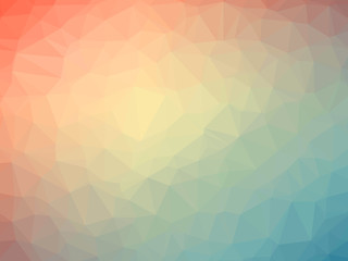 Wall Mural - Rainbow orange blue gradient polygon shaped background