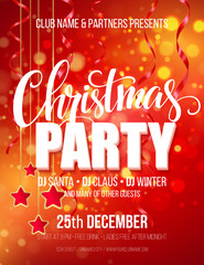 Wall Mural - Merry Christmas Party Poster. Vector illustration