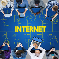 Wall Mural - blog internet networking connect communication concept