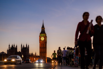 Evening on Westminster bridge, London