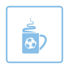 Canvas Print - Football fans coffee cup with smoke icon