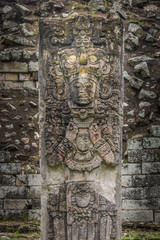 Sticker - Carved Stella in Mayan Ruins - Copan Archaeological Site, Honduras