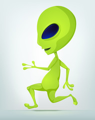 Wall Mural - Funny Alien Cartoon Illustration