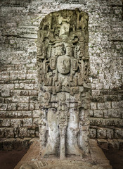 Wall Mural - Carved Stella in Mayan Ruins - Copan Archaeological Site, Honduras