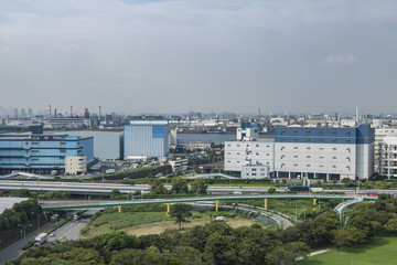 Aufkleber - modern office building and manufacturing industry