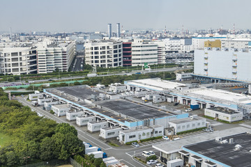 Aufkleber - modern manufacturing industry and office building