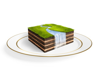 Poster - Cross section of little island. 3D rendering