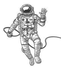 vector illustration cosmonaut,