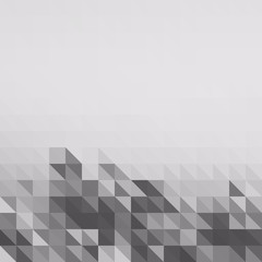 Fototapete - low polygon pixel mosaic, white and black color, hight key grays
