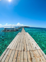 Beautiful sky with curved horizon and clear waters