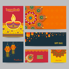 Wall Mural - Social Media Post and Header for Diwali celebration.