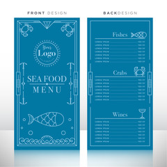 Wall Mural - Sea Food Menu Design Template