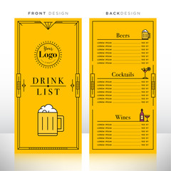 Sticker - Drink List Menu Design Template