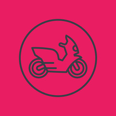 Canvas Print - Scooter line icon in circle, vector illustration